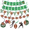 44pcs Football Happy Birthday Banner, Football Birthday Party Decorations with Football Party Hanging Swirl Football Birthday Decorations Football Themed Party Supplies