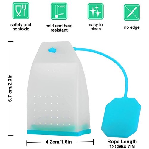 Silicone Tea Infuser, 4 Pack Loose Leaf Tea Filter Bags Strainer with Spoon