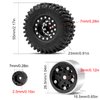 OGRC 1.0 Wheels Deep Dish Rims Negative Offset 7mm Wheels with New Compound 1.0 Tires for Axial SCX24 Gladiator Bronco C10 JLU Deadbolt RC Crawler Upgrades Parts (Black)