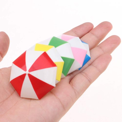 DYNWAVE 5 Set Mini Beach Umbrella Set for Dollhouse Yard Garden Swimming Pool Accessories and Furniture, DIY Diorama Decor