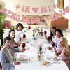 Breling Pre-Strung In My Engaged Era Banner 20 Ft Engagement Party Decorations Engagement Foil Banner Happy Engagement Party Banner Bachelorette Banner Bachelorette Party Decor Supplies (Pink)