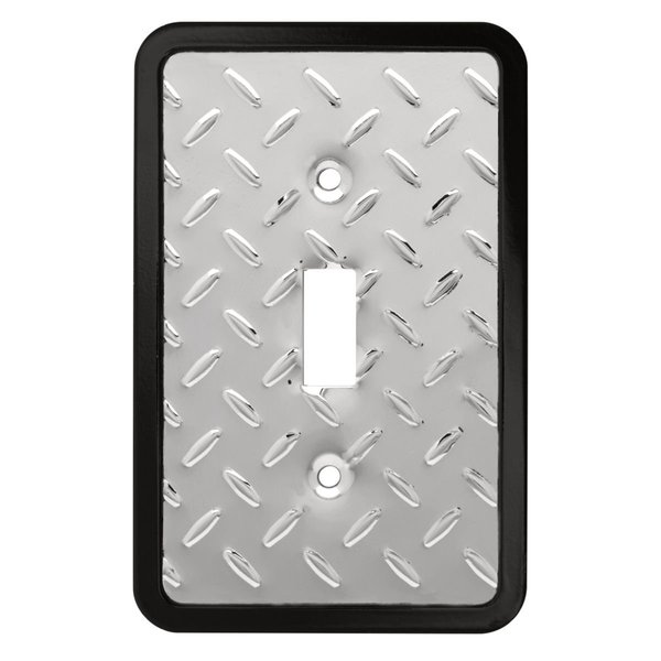 Franklin Brass Diamond Plate Wall Plate, Polished Chrome Single Casual Switch Cover, 1-Pack, 135858