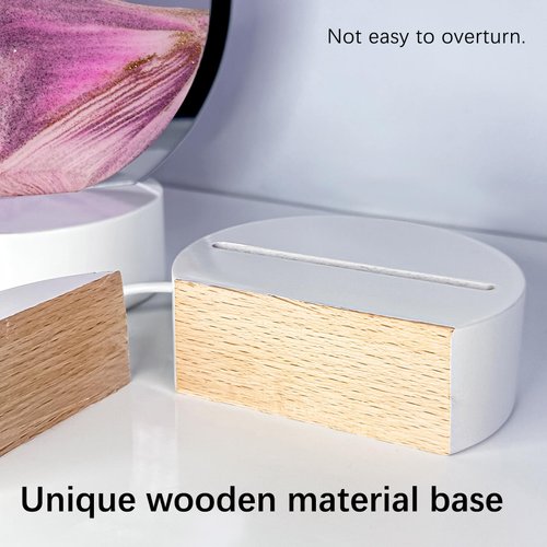 Akaco Moving Sand Art Liquid Motion with Light White Wooden Base 3D Color Quicksand Decor Deep Sea Sandscape Moving Sand Art Picture Office Desk Accessories Sensory Fidget Craft