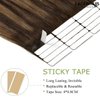 Lacer Ombre Tape in Hair Extensions Human Hair Chestnut Brown Mixed Dark Brown with Dark Brown Roots Seamless Double Sided Skin Weft Natural Hair Tape in Extensions 20 Inch 50g 20pcs