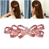 Beaupretty Crystal Rhinestone Hair Clip Shiny Flower Hair Pin Hair Barrettes Headdress for Ladies Women Hair Accessories Pink