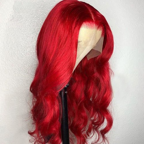 yimisunny Body Wave Red Colored HD Lace Front Wig Human Hair 13x4 Red Wigs for Women Human Hair Pre Plucked Natural Hairline With Baby Hair (16 Inch, Red Color)