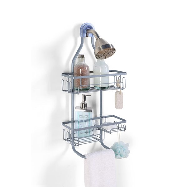SunnyPoint Sturdy Tubing Structure Bathroom Hanging Shower Head Caddy Organizer (Standard, Grey)
