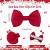 PAFUWEI 10 Pieces Red Ribbon Bows, 2.75inch Red Bow Clips Grosgrain Ribbon Alligator Hair Clips, Red Hair School Hair Accessories, Fit for Birthday, Children's Day, Back to School Accessories