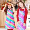 Sylfairy Aprons for Kids Girls Rainbow Galaxy Unicorn Apron with Pockets for Children Kitchen Chef Aprons for Cooking Baking Painting and Party(Medium,6-12Years)