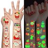 Luminous Christmas Temporary Tattoos Xmas Santa Claus Glow in The Dark Tattoos Stickers Cute Xmas Tree Snowflake Snowman Fake Tattoo Decal Christmas Glow Party Decorations Supplies 10Sheets