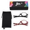 JM 2 Pairs Makeup Reading Glasses Magnifying Flip Down Cosmetic Readers for Women +1.5