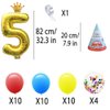 Car Party Supplies - Birthday Party Decorations for 5 years old Kids,Contain a Traffic Banner,a Birthday hat,3 Birthday Glasses,8 Foil Balloons,34 Balloons,Great for Kids Birthday Party