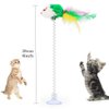KABB 3 Pcs Cat Toy Spring Toy Elastic Spring Mouse Feather Plush Interactive Intelligence Toys with Sucking, Random Color