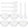 Beaupretty 1 Set Facial Masks Mixing Stirring Bowl with 5 Brushes Sticks DIY Glass Bowls Mixing Stick SPA Cosmetic Beauty Tool
