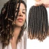 Ombre Spring Twist Hair 8Inch Crochet Braids Short Curly Synthetic Braiding Hair Extensions Low Temperature Fiber 30Strands /pack 3packs sale (T27)
