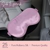 CELESTIAL SILK 100% Silk Sleep Mask for Women with Silk Covered Elastic Strap, 100% Silk Filled Silk Eye Mask for Sleeping (One Size, Lavender)