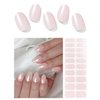 Wahrshei Semi Cured Gel Nail Strips | 20pcs Pink Pearl Shimmer Gel Nail Stickers UV | Semi Cured Gel Nail Wraps for Home Nails DIY