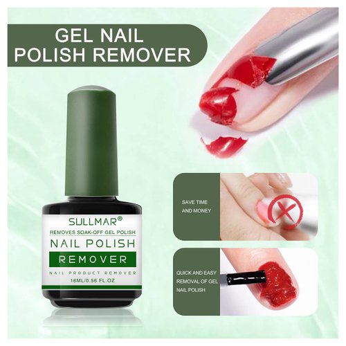 SULLMAR Nail Polish Remover for Nails 1-3 Minutes Easy and Quick Gel Remover for Nails Gel Nail Polish Remover removedor de esmalte Gel 16ml (Nail Polish Remover)