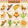 RUMIA 12 Pcs Mexican Fiesta Refrigerator Magnets Mexican Fiesta Cinco De Mayo Party Supplies Fridge Magnet Sticker for Mexican Theme Taco Party Favor for Car Whiteboard Mailbox Dishwasher Decorations