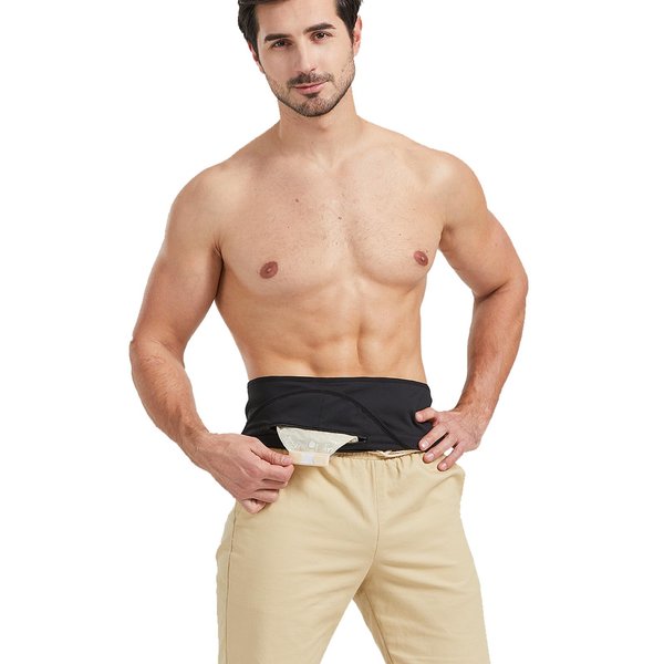 Ostomy Belt, Ostomy Supplies, Ostomy Support Belt Stealth Belt for Ostomy Bag Inner Pocket to Hold Ostomy Pouch for Men & Women, Ostomy Bag Cover for Sport & Swiming - Medium