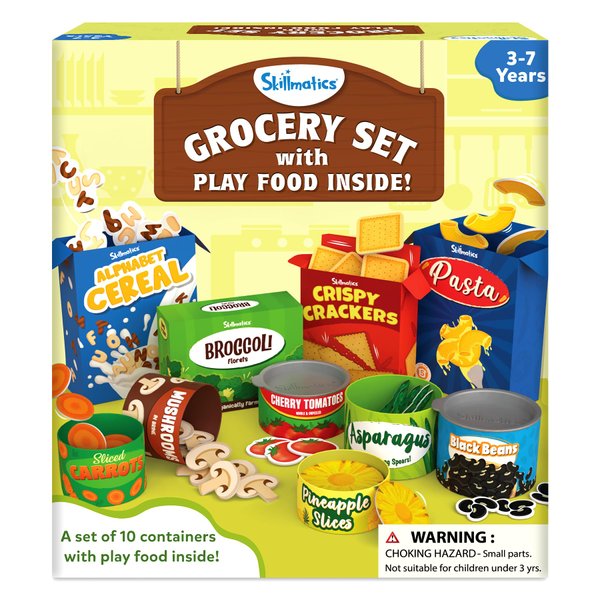 Skillmatics Grocery Set - 100+ Pieces, Play Foods, Realistic Pretend Play Toys, Kids Kitchen Set, Gift for Girls & Boys Ages 3, 4, 5 & Up