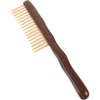 Healifty Portable Hair Comb Natural Hair Brush Massage 1Pcs Double-row Teeth Detangling Wooden Hair Brush Soft Hair for Hair Care Scalp Massage Black Detangling Comb