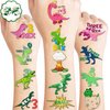 100 PCS Three Rex 3 Rex Temporary Tattoos Themed 3rd Birthday Party Decorations Favors Supplies Décor Tyrannosaurus T- Rex Dinosaur Tattoo Stickers Gifts for Game Boys Girls Classroom School Prizes