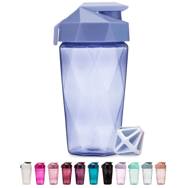 Keelo Bottle Classic 20oz Blender Shaker Bottle | Protein Shaker Bottle with Diamond Agitator | Shaker Cup with Carrying Handle and Dishwasher Safe | Light Blue - 20-Ounces