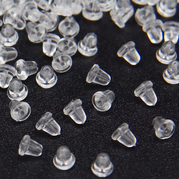 Earring Backs for Studs 200pcsSoft Clear Ear Safety Back Pads Backstops Bullet Clutch Stopper Replacement for Fish Hook Earring Studs Hoops