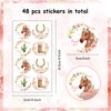 48Pcs Horse Thank You Stickers, Pink Horsing Back Riding Party Decorations - Western Girl Boots Thank You Stickers Labels for Cowgirl Party Favors, Envelope & Gift Bags
