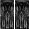 Black Tinsel Backdrop Curtain - GREATRIL Tinsel Curtain Party Backdrop Streamers for Wizard Birthdays/Stranger Theme/Doorway/Halloween Decorations Party - 2 Packs