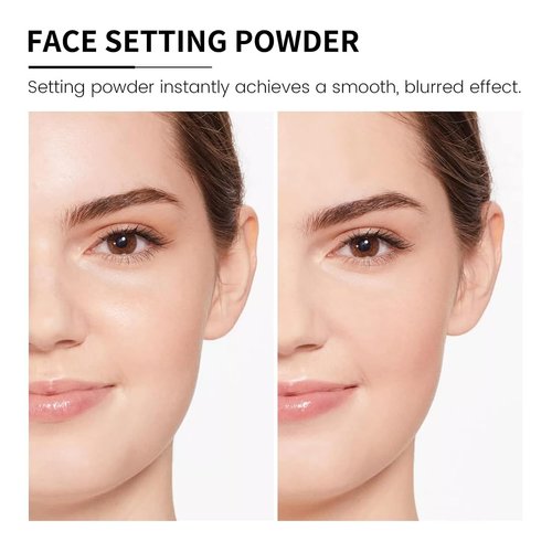 SERSEUL Face Powder Translucent Pressed Powder Oil Control Setting Powder Soft Focus Effects Pressed Finishing Powder Long Lasting for Matte Finish