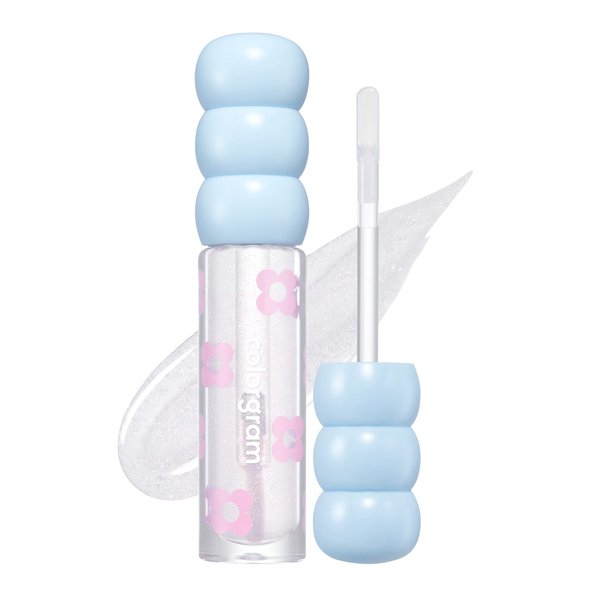 COLORGRAM Fruity Glass Tint Pearl Gloss | Glossy Transparent Dewy Lip Gloss with subtle Pink Glitter, Buildable & Blendable for Glowing, Sparkling effect 0.11 Oz.