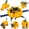 Solar Robot Toys 6 in 1 STEM Projects for Kids Ages 8-12 Science Kits for Boys Girls Solar Power Space Toy Science DIY Gift Educational Experiment Robotics Kit (Yellow)
