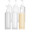 JUVITUS 4 oz Clear Natural Refillable Plastic Squeeze Bottle with White Lotion Pump Dispenser (6 Pack)