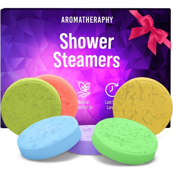 Shower Steamers Aromatherapy Gifts for Women - Relaxing Shower Steamers Gift Set with Essential Oils | Shower Tablets Aromatherapy for Amazing Home Spa Experience - Set of 6