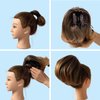 CAISHA Bun Hairpiece Ponytail With Butterfly Clip Hair Bun Bridal Hairstyle Hepburn Bun Scrunchie Straight Red H415