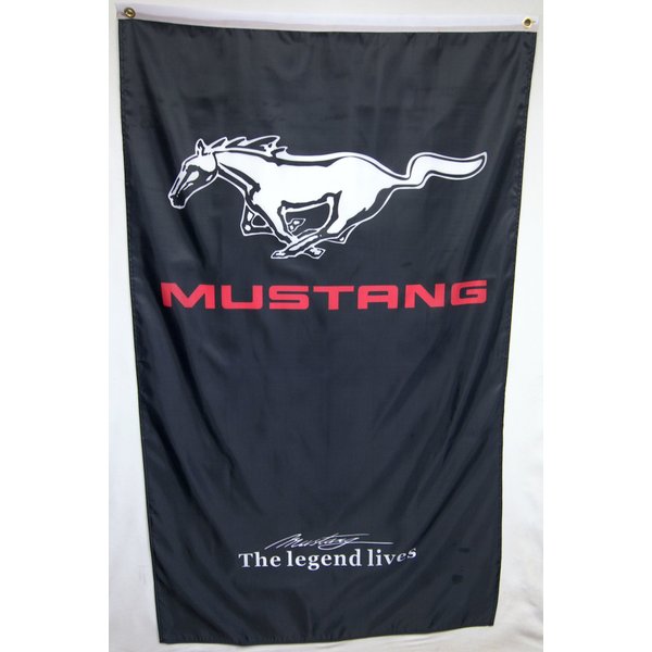 Nuge Ford Mustang Car Flag 5' X 3' Vertical Indoor Outdoor Deluxe Automotive Banner