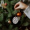 Makeup Lipstick Compact Eyeshadow Mascara Drawing Porcelain Holiday Christmas Tree Ornament - 2.8" (7.1 cm)