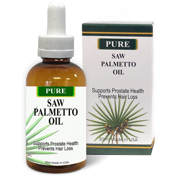 Pure Saw Palmetto Oil Organic Natural 60-90-day Supply Unlike Inefficient Powders Support Prostate Health Sleep Better Reduce Frequent Urination DHT Blocker Stop Hair Loss (1 Fl Oz)