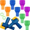 Skylety 8 Pieces Bite Valve Replacement Silicone Mouthpieces for Most Brands with 2 Pieces Shut Off Valve and Tube O Ring for Hydration Pack Bladder (Green, Orange, Blue, Purple)