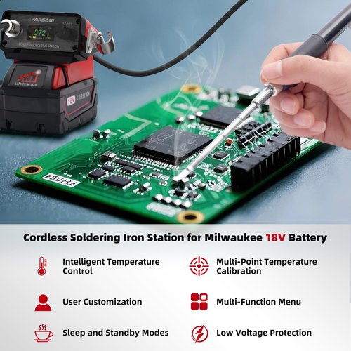 Upgraded Soldering Station forMilwaukee 18V Battery STM32 High-precision Control, Rapid Adjustable Temperature, IPS Color Display, Auto Sleep, Low Voltage Protection, °C/ºF Switch, Enhanced Edition