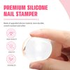 Aokitec French Tip Nail Stamp Kit - 4PCS Silicone Nail Stamper Kit Long & Short Clear Jelly Stamper for Nails with Scrapers Nail Art Design Tools Kit for French Manicure Salon Use Home DIY