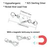 925 Sterling Silver Heart Magnetic Jewelry Clasps Magnetic Necklace Clasps and Closures Sterling Silver Double Bracelet Necklace Lobster Clasp