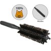 Geiserailie 2 Pieces Thick Round Hair Comb Bristle Round Hair Brush Blow Drying Hairbrush Small Brush Short Hair Massage Comb Head Massage Round Brush Roll Hairbrush for Wet or Dry Hair (Black)