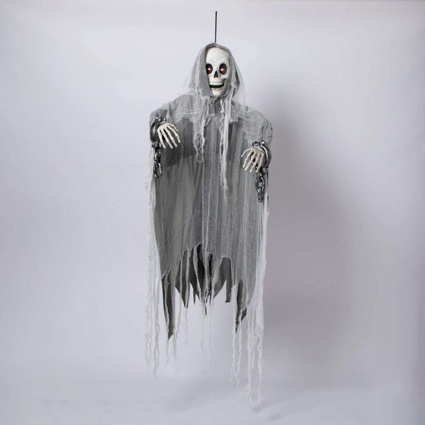Animated Clamoring Reaper Skeleton Ghoul Halloween Decoration Multiple Phrases