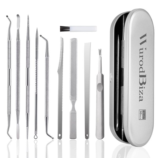10PCS Ingrown Toenail Removal Kit, Surgical Stainless Steel Nail Tools for Manicure Professional Quality Ingrown Pedicure Tools Set with File and Lifters Manicure Care Solution