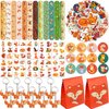 YYMYMGJ Fox Party Favors 110 PCS Fox Theme Slap Bracelets Sticker Key Chains Badge Temporary Tattoos Gift Bags for Kids Woodland Creatures Fox Birthday Party Baby Shower Jungle Safari Party Supplies