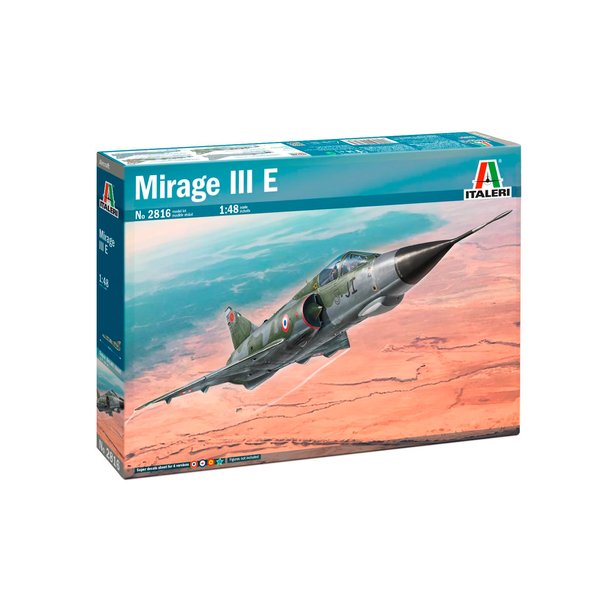 Italeri 2816 1:48 Mirage III E Model Building Kit, Standing Model Building, Crafts, Hobby, Gluing, Plastic Kit, Detailed Military Kit