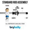 Brybelly Universal Safety End Caps for Standard Foosball Tables, 20 Count (Pack of 1)